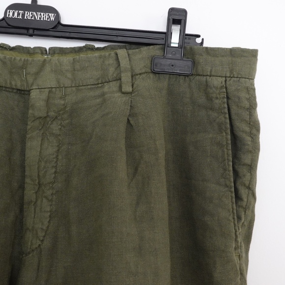 Boglioli Men's Italy 100% Linen Dark Green/Khaki Casual Pants Size US 34 - Picture 3 of 10